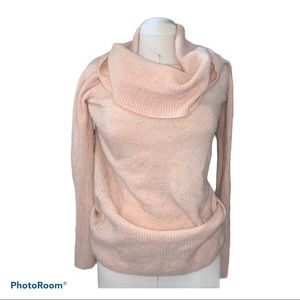 Trouve Cowl Neck Off the Shoulder Sweater In Blush